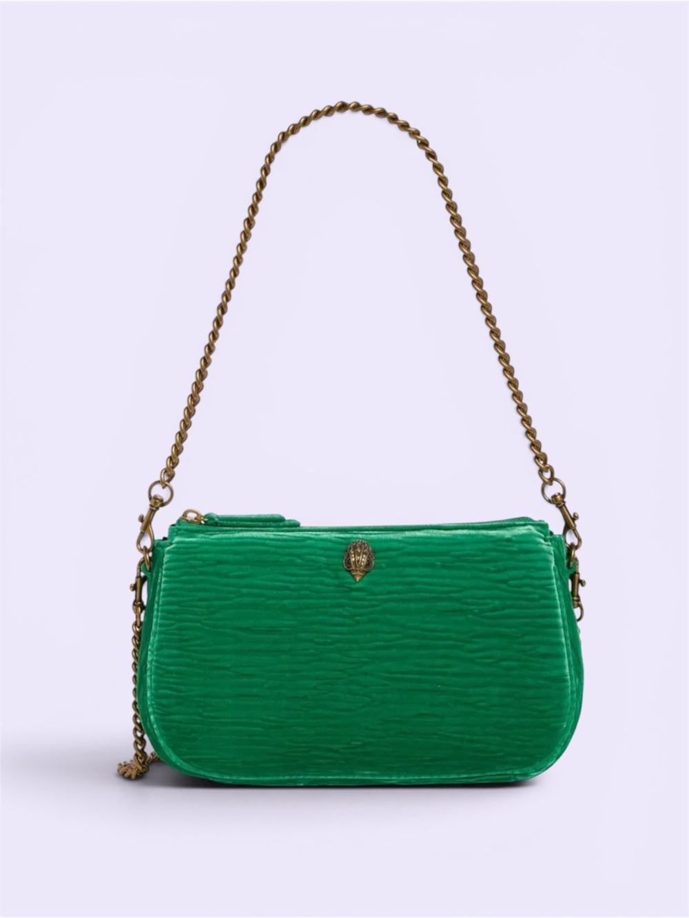 Kurt Geiger London Kew Green Velvet Crossbody